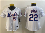 New York Mets #22 Juan Soto Women's White Limited Jersey