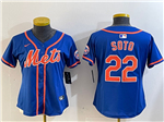 New York Mets #22 Juan Soto Women's Royal Blue Limited Jersey