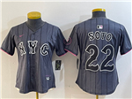 New York Mets #22 Juan Soto Graphite Women's 2024 City Connect Limited Jersey