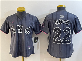 New York Mets #22 Juan Soto Graphite Women's 2024 City Connect Limited Jersey