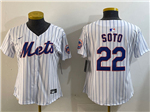 New York Mets #22 Juan Soto Women's White Limited Jersey