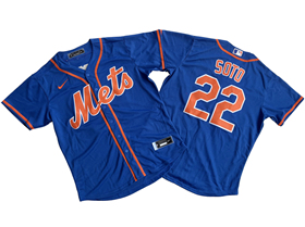New York Mets #22 Juan Soto Youth Royal Blue Jersey