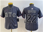 New York Mets #22 Juan Soto Graphite Youth 2024 City Connect Limited Jersey