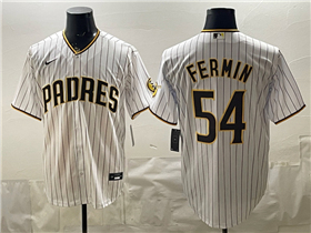 San Diego Padres #54 Freddy Fermin White Pinstripe Limited Jersey
