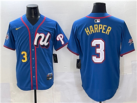 National League #3 Bryce Harper Blue 2025 MLB All-Star Edition Limited Jersey