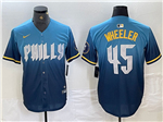 Philadelphia Phillies #45 Zack Wheeler Blue 2024 City Connect Limited Jersey