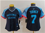 National League #7 Trea Turner Women's Navy 2024 MLB All-Star Game Limited Jersey