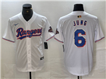 Texas Rangers #6 Josh Jung White 2024 Gold Collection Limited Jersey