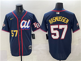 American League #57 Drew Rasmussen Navy 2025 MLB All-Star Edition Limited Jersey