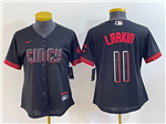 Cincinnati Reds #11 Barry Larkin Women's Black 2023 City Connect Jersey