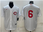 Cincinnati Reds #6 Jonathan India Vintage White Pinstripe Jersey