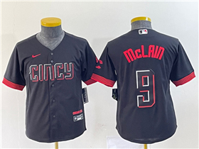 Cincinnati Reds #9 Matt McLain Youth Black 2023 City Connect Jersey