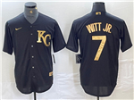 Kansas City Royals #7 Bobby Witt Jr. Black Gold Jersey