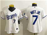 Kansas City Royals #7 Bobby Witt Jr. Women's White Limited Jersey