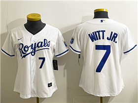 Kansas City Royals #7 Bobby Witt Jr. Women's White Limited Jersey