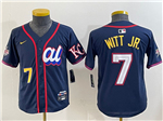 American League #7 Bobby Witt Jr. Youth Navy 2025 MLB All-Star Limited Jersey