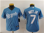 Kansas City Royals #7 Bobby Witt Jr. Youth Light Blue Limited Jersey