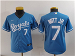 Kansas City Royals #7 Bobby Witt Jr. Youth Light Blue Limited Jersey