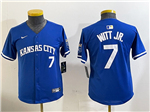 Kansas City Royals #7 Bobby Witt Jr. Youth Royal Blue Limited Jersey