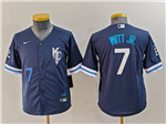 Kansas City Royals #7 Bobby Witt Jr. Youth Navy City Connect Jersey