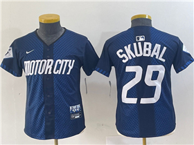 Detroit Tigers #29 Tarik Skubal Youth Navy 2024 City Connect Limited Jersey