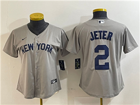 New York Yankees #2 Derek Jeter Women's Gray Away Limited Jersey