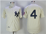 New York Yankees #4 Lou Gehrig 1939 Cream Throwback Jersey