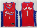 Philadelphia 76ers #1 James Harden 2021-22 Red Statement Edition Swingman Jersey