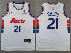 Philadelphia 76ers #21 Joel Embiid 2024-25 White City Edition Swingman Jersey
