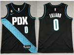 Portland Trail Blazers #0 Damian Lillard 2022-23 Black City Edition Swingman Jersey