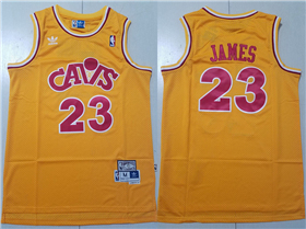 Cleveland Cavaliers #23 LeBron James Gold Hardwood Classics Jersey