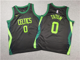 Boston Celtics #0 Jayson Tatum Youth 2024-25 Black City Edition Swingman Jersey