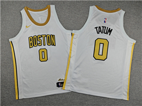 Boston Celtics #0 Jayson Tatum Youth 2025-26 White City Edition Swingman Jersey