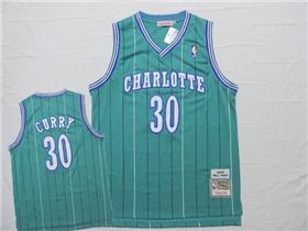 Charlotte Hornets #30 Dell Curry Teal Hardwood Classics Jersey