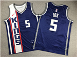 Sacramento Kings #5 De'Aaron Fox Youth 2023-24 Blue City Edition Swingman Jersey 