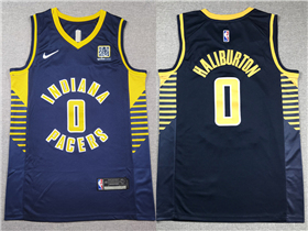 Indiana Pacers #0 Tyrese Haliburton Navy Swingman Jersey