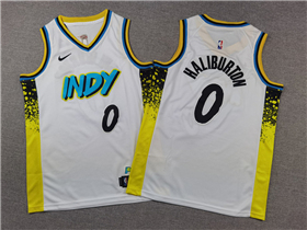 Indiana Pacers #0 Tyrese Haliburton Youth 2024-25 White City Edition Swingman Jersey