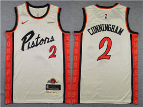 Detroit Pistons #2 Cade Cunningham 2024-25 White City Edition Swingman Jersey