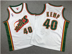 Seattle SuperSonics #40 Shawn Kemp Youth 1995-96 White Hardwood Classics Jersey