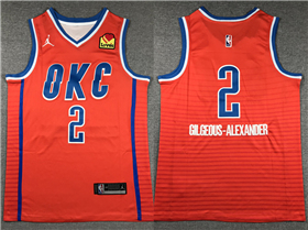 Oklahoma City Thunder #2 Shai Gilgeous-Alexander 2023-24 Orange Statement Edition Swingman Jersey