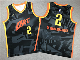Oklahoma City Thunder #2 Shai Gilgeous-Alexander Youth 2022-23 Black City Edition Swingman Jersey