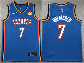 Oklahoma City Thunder #7 Chet Holmgren Blue Swingman Jersey