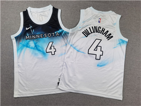 Minnesota Timberwolves #4 Rob Dillingham Youth 2024-25 White City Edition Swingman Jersey