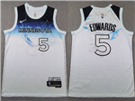 Minnesota Timberwolves #5 Anthony Edwards 2024-25 White City Edition Swingman Jersey