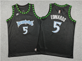 Minnesota Timberwolves #5 Anthony Edwards Youth 2025-26 Black Classic Swingman Jersey