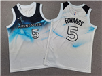 Minnesota Timberwolves #5 Anthony Edwards Youth 2024-25 White City Edition Swingman Jersey