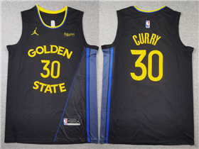 Golden State Warriors #30 Stephen Curry 2024-25 Black Statement Edition Swingman Jersey