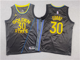 Golden State Warriors #30 Stephen Curry Youth 2024-25 Black Statement Edition Swingman Jersey