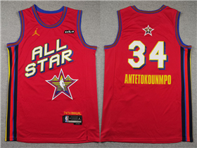 2025 NBA All-Star Game #34 Giannis Antetokounmpo Red Swingman Jersey
