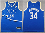 Milwaukee Bucks #34 Giannis Antetokounmpo 2024-25 Blue City Edition Swingman Jersey